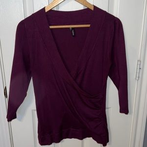 Maurice’s purple wrap top with 3/4 length sleeves